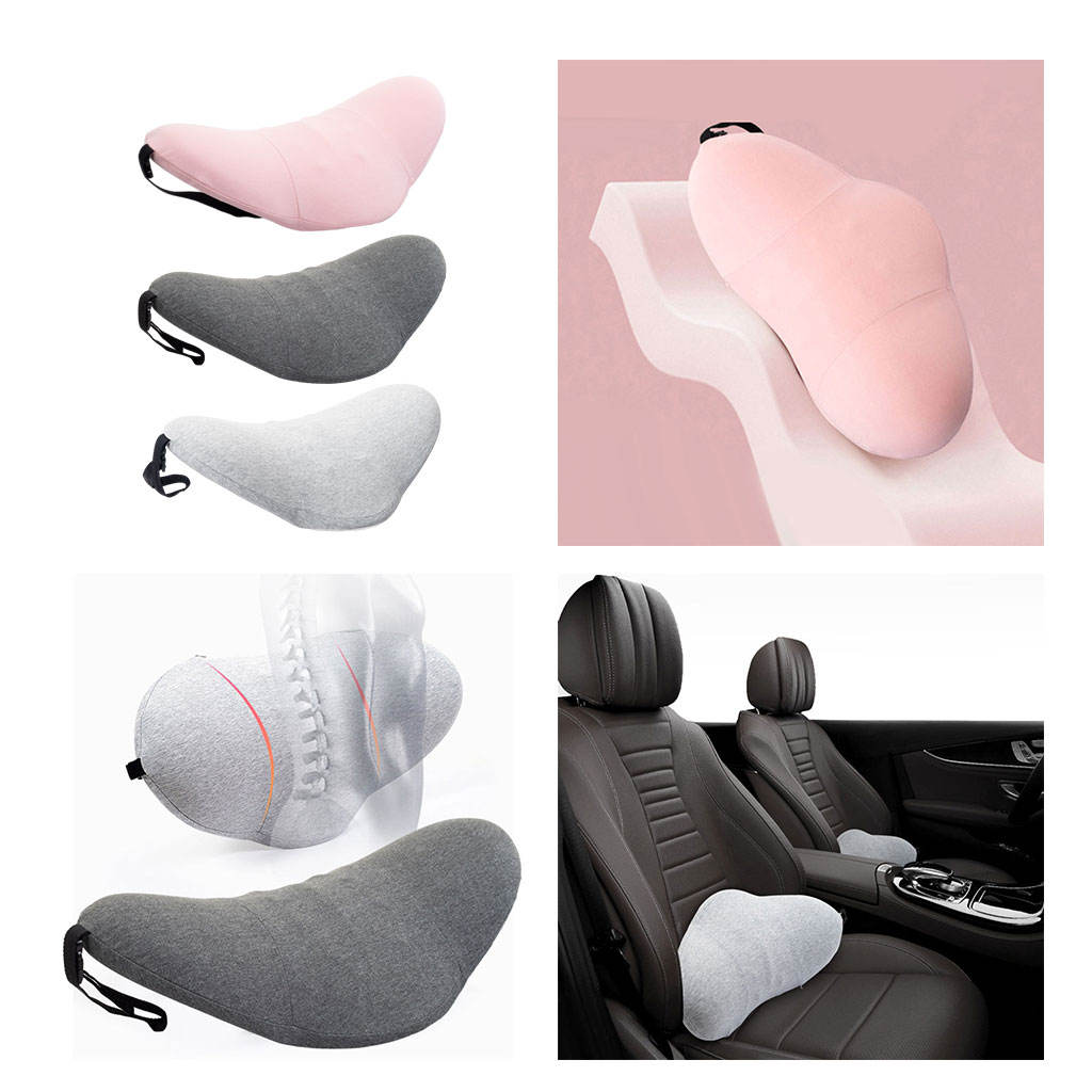 Lumbar Pillow Webbing with Buckle with 8 Massage Points Washable Back Support Protect Pad for Car Seat Bed Rest Sleeping