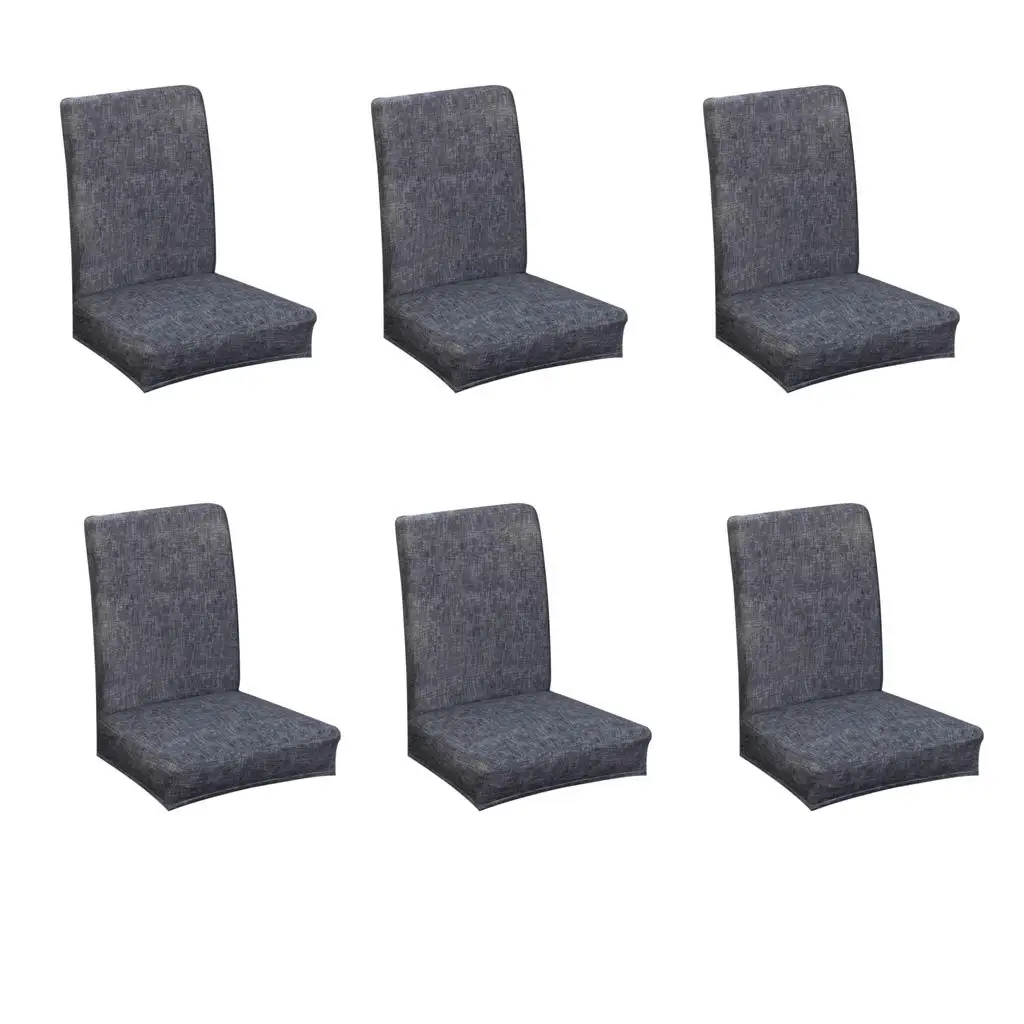 6Pieces Stretch Spandex Dining Room Chair Seat Covers, Removable Washable Anti-Dust Dinning Upholstered Chair Seat