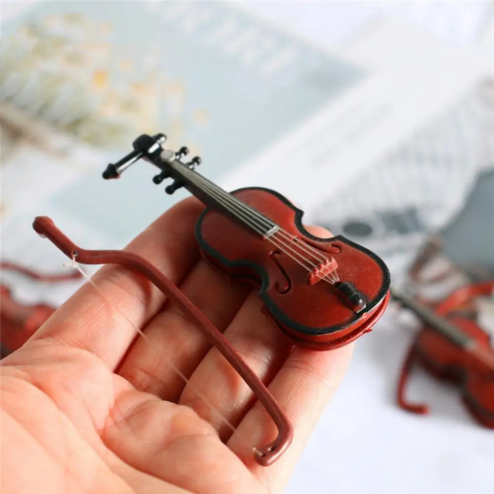 1:12 Dollhouse Miniatur Musikinstrument Folk Gitarre DIY Miniatur Wohnkultur  ^ 