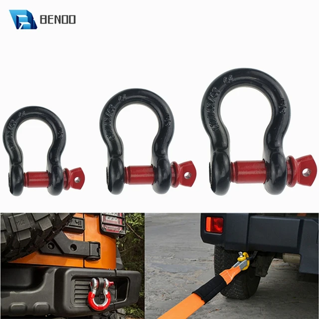BENOO D Ring Shackle 2-Ton 3.25-Ton 4.75-Ton Tow Hook Universally Fit for  Off-Road Jeep Truck Vehicle Recovery Best Offroad Tool - AliExpress