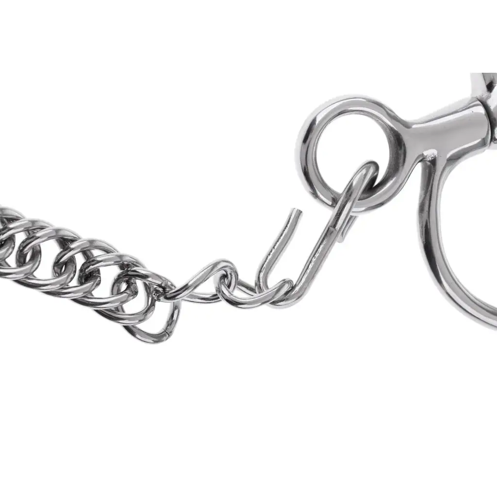 5`` Sturdy Polished Horse Bit With Curb Chain and Curb Hooks Snaffle Pelham