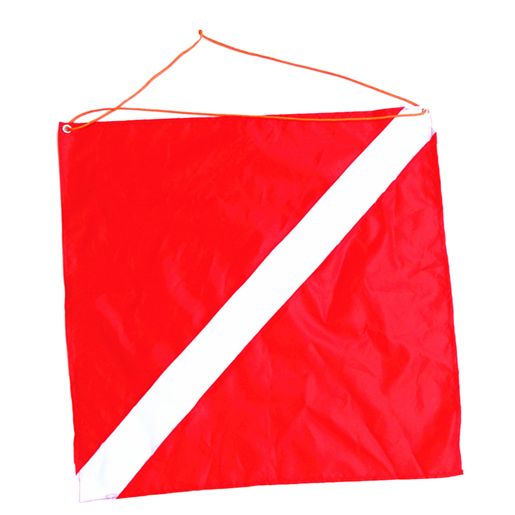 Nylon Diver-Down Boat Flag, Red & White Scuba Dive Flag Marker Banner 20x24'' Diver Down Flag Diving Safety Gear