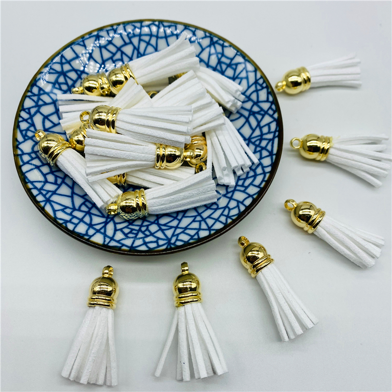 Description Picture 3 of item8pcs 38mm Leather Tassels Fringe Trim For Sewing Curtains Accessories DIY Keychain Cellphone Straps Pendant Jewelry Findings
