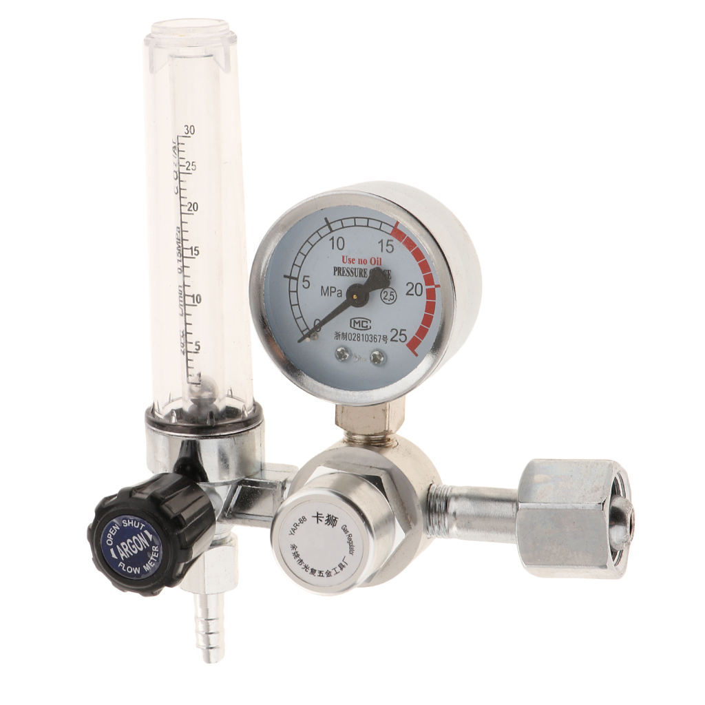 Argon Regulator With Flowmeter TIG  MIG Welding CO2 Regulator - 0 to 25 MPA Pressure Gauge