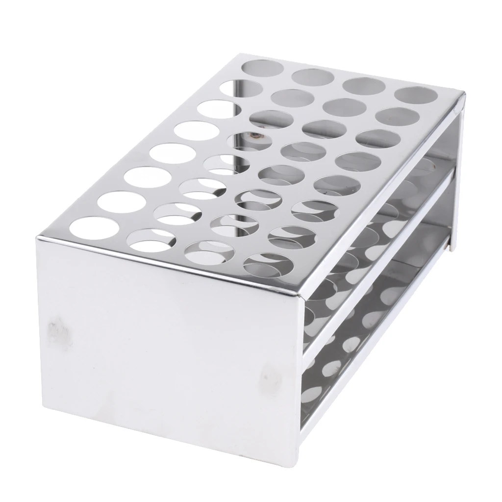 32 Holes Stainless Steel Test Tube Rack Frame Hole Diameter 22mm Anti Acid Laboratory Use Stand Holder