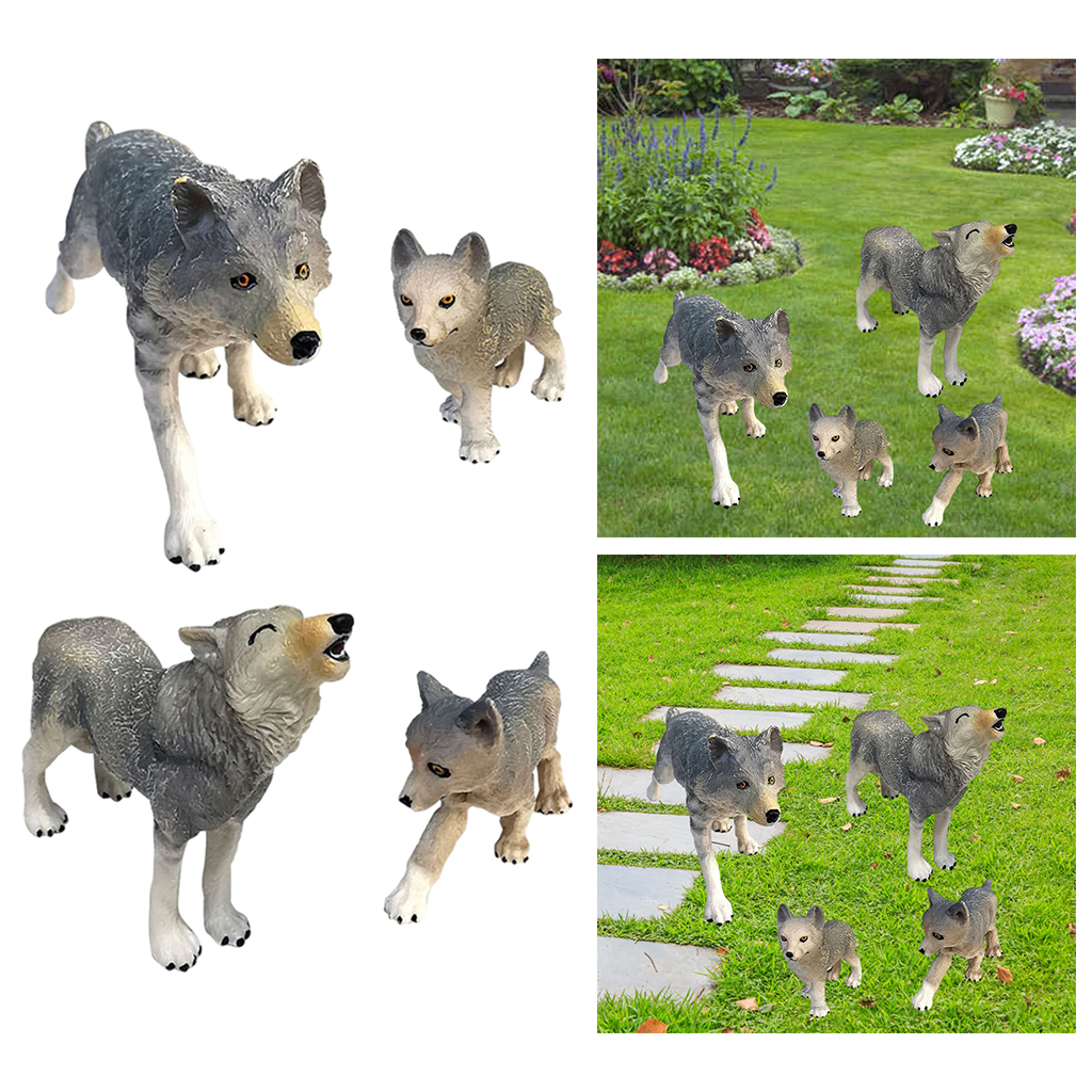 Realistic Plastic Wolf Animal Model Toy for Kids Ages 3-8 Wolves Figures Collectibles Gift Playset