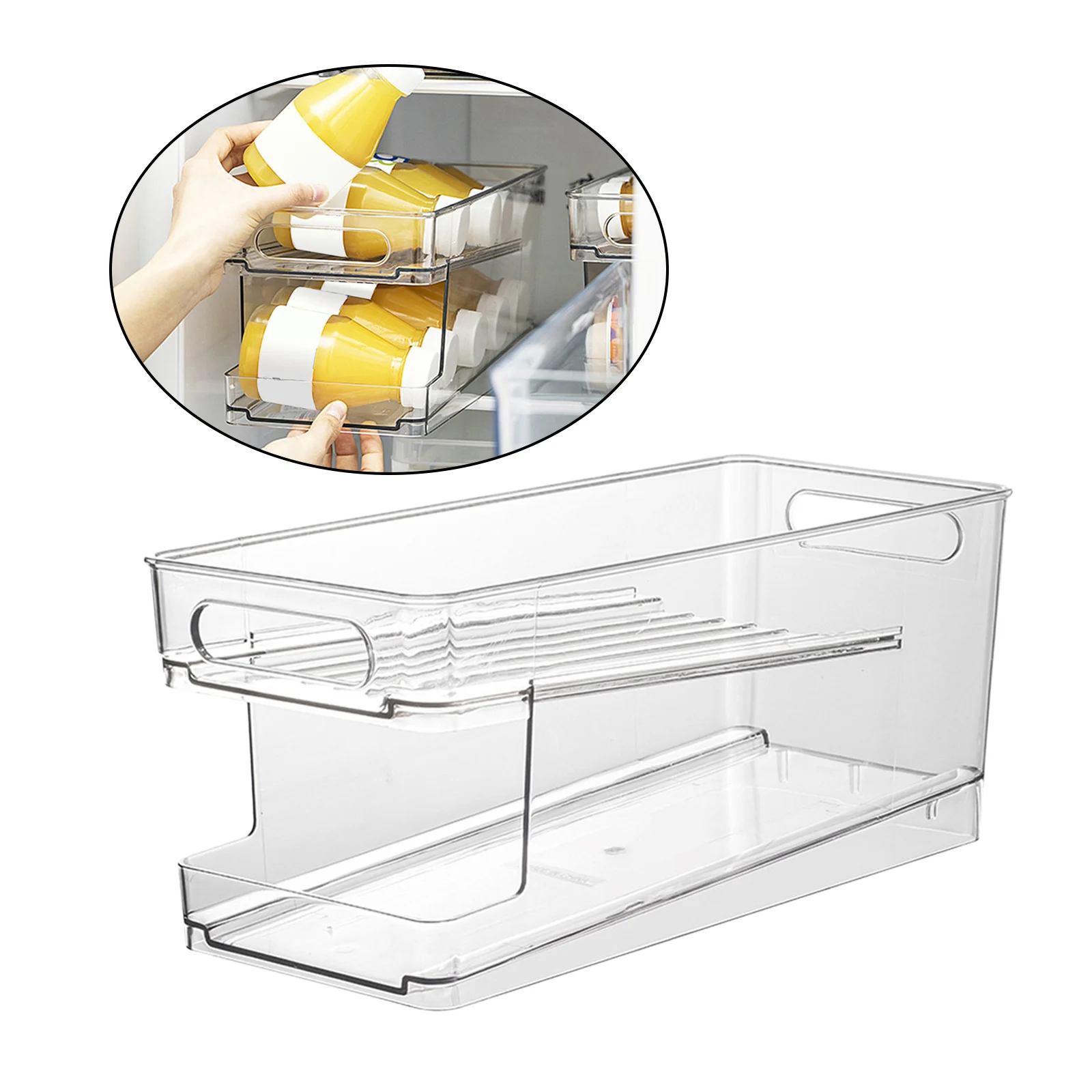 Fridge Cans Storage Box Bottle Beverage Dustproof Transparent Kitchen Fresh Keeping Holder Carrier Household