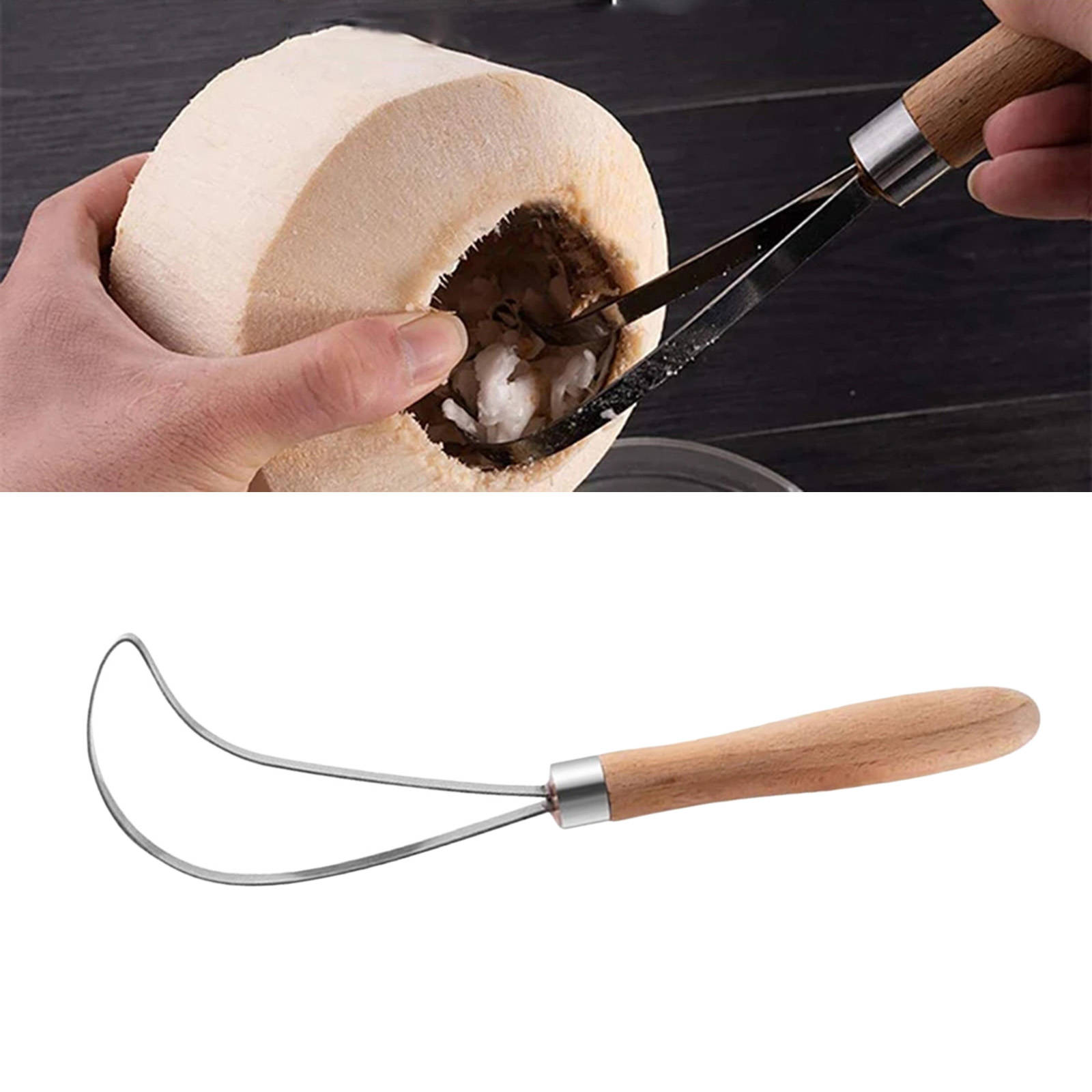 Handheld Coconut Shaver, Clean Practical Portable Metal Scaler Sculpting Tools, Slicer for Kitchen Sculpture Coconut Pottery