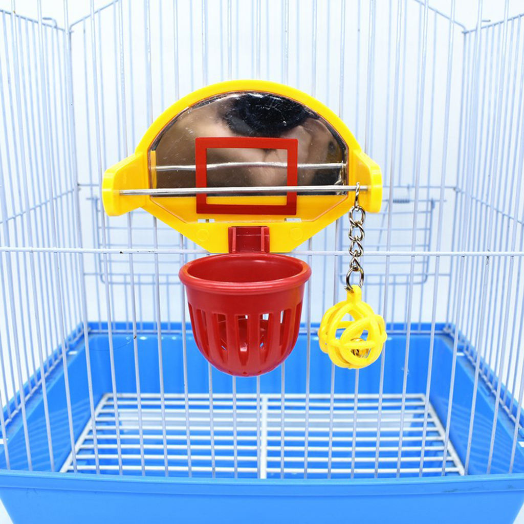Bird Playground Trick Basketball Stacking Foraging Toy for Conure Chicken Cage Education Play Activity Foot Toys