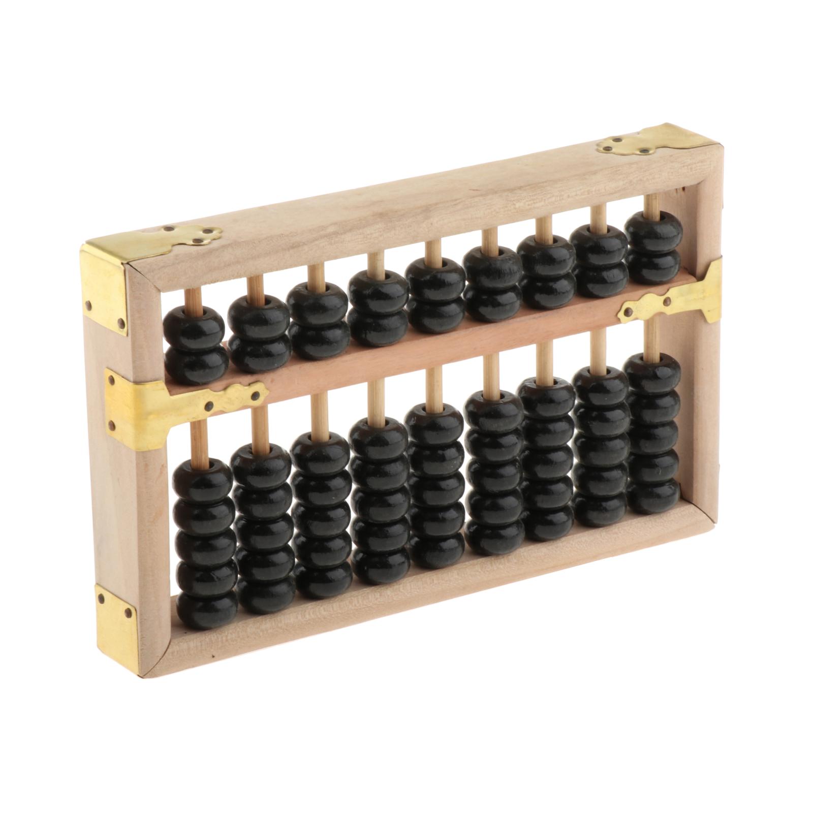 Portable Arithmetic Soroban Mathematics Calculate Tool Black Beads Wooden Frame Abacus