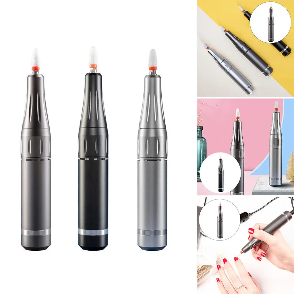 Electric Nail Drill Kit Portable Adjustable USB Type 35000RPM Professional for DIY Acrylic Nail Home