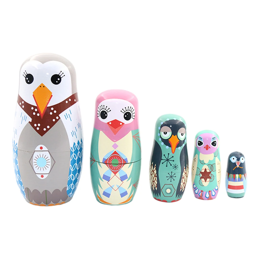 Penguin Russian Babushka Matryoshka Nesting Doll Kids Children Birthday Toy Gift