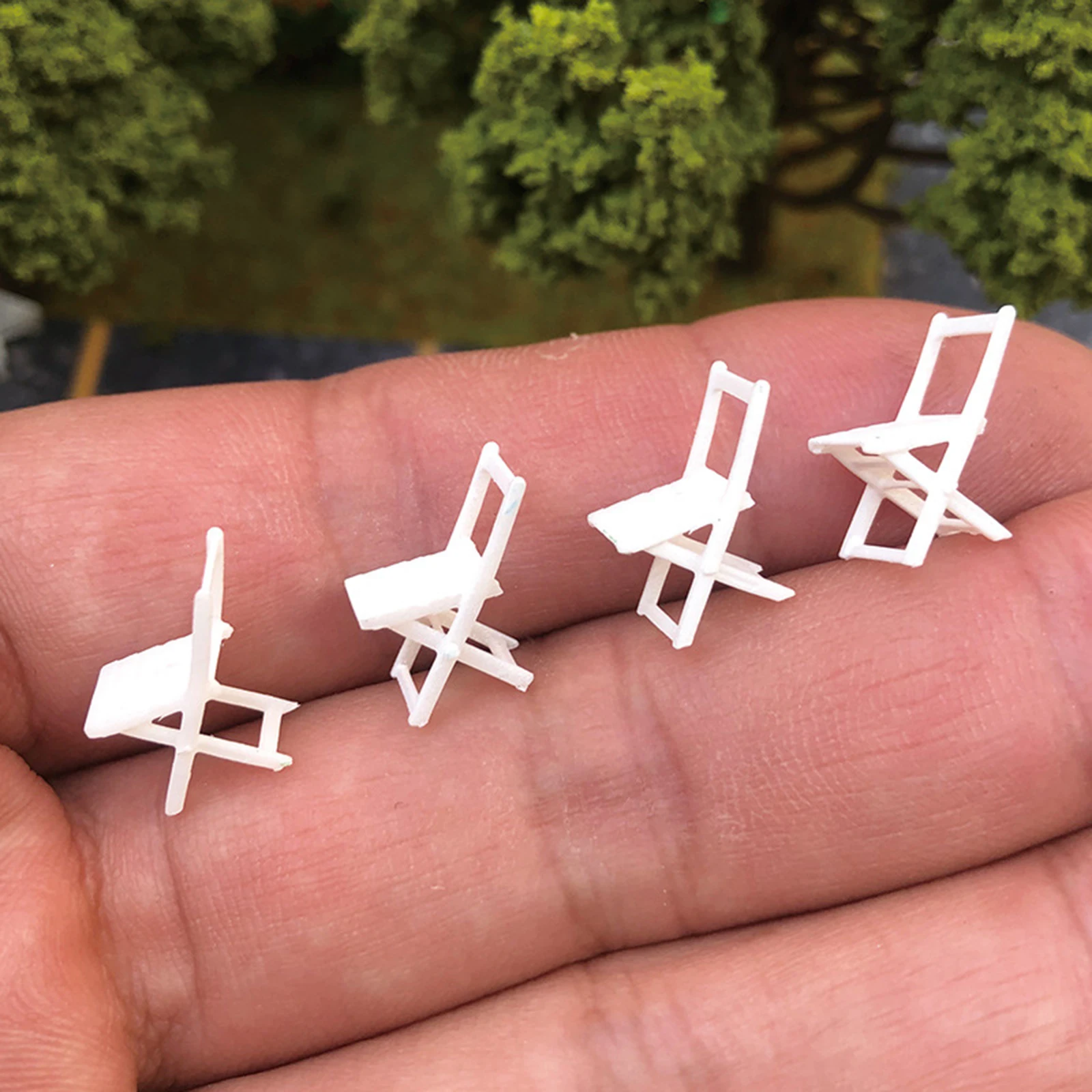 4pcs 1:64 Scale Mini Tiny Chairs Scenery Scenario for  Decoration