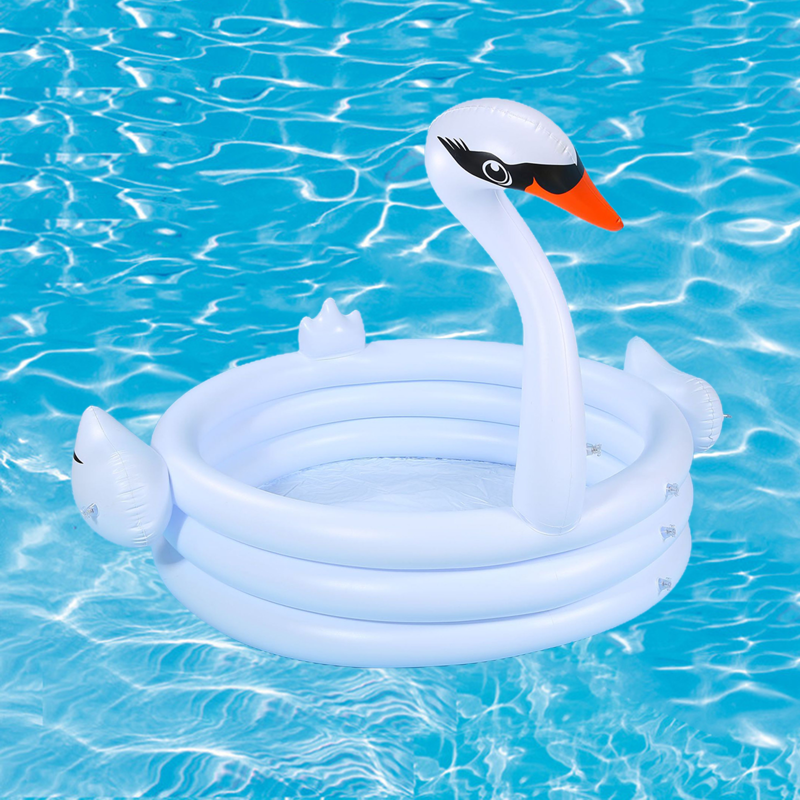 PVC Inflatable Swimming Swan Floats Child Sport Holiday Swim Ring Play Toy