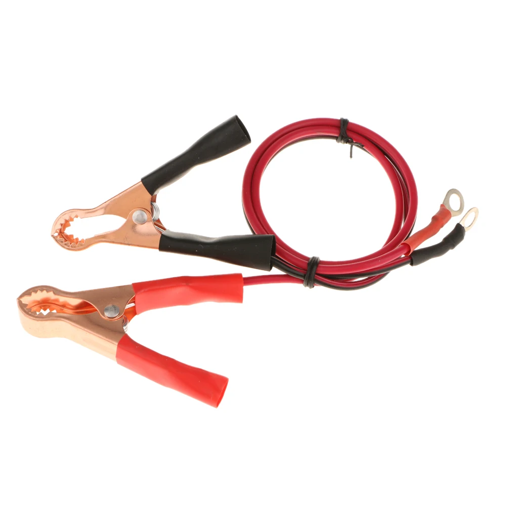 2pcs 50A Battery Terminal Alligator Clamp Cable Clip for Car Black+Red Safety Prevent Damage to Devices