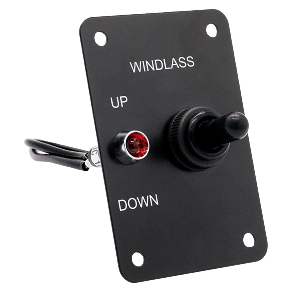 Boat Anchor Windlass UP/Down Toggle Switch Control Panel Red Indicators 12V