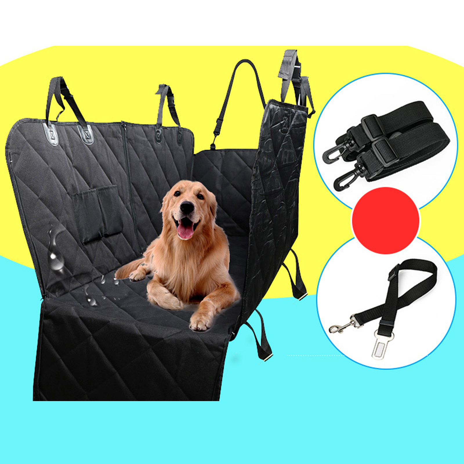 Premium Dog Car Back Seat Dirty-proof Durable Cover Protector Trip SUV Truck Mat Hammock Nonslip Scratchproof With Zipper Pocket
