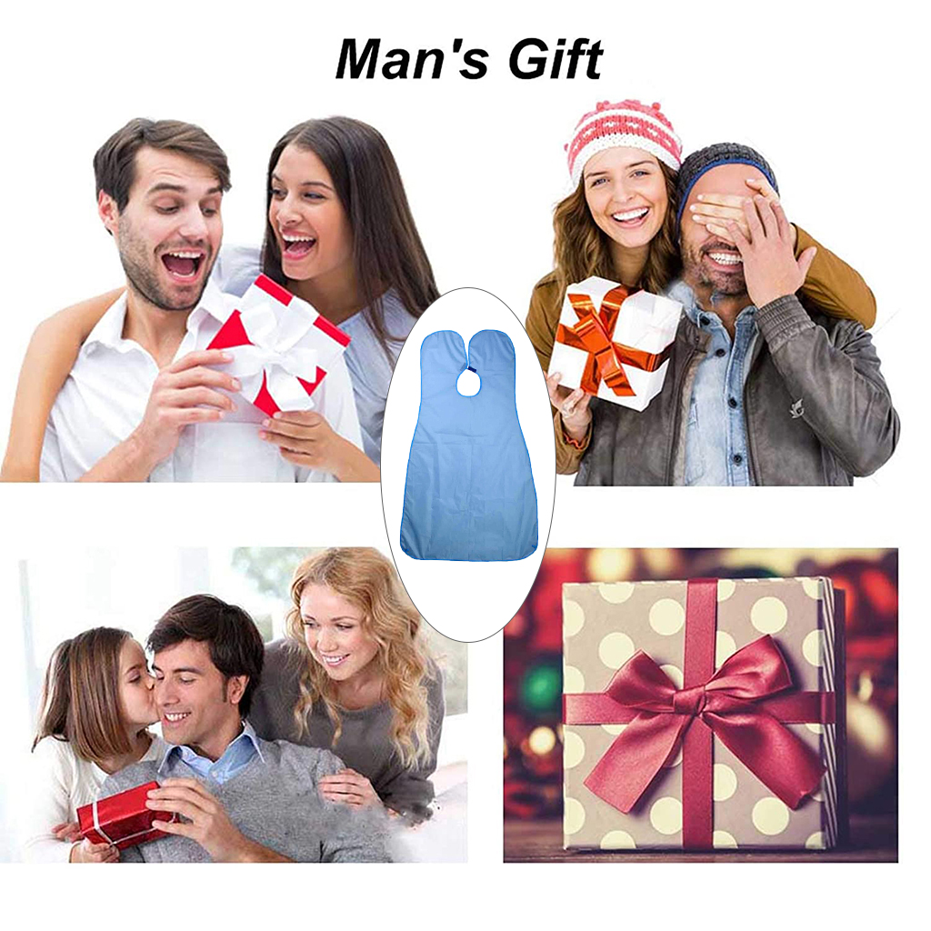 Beard Apron, Lightweight Men Shaving Cape with Two Suction Cups, Gather Cloth for Hair Clippings Grooming Trimming Cape Catcher