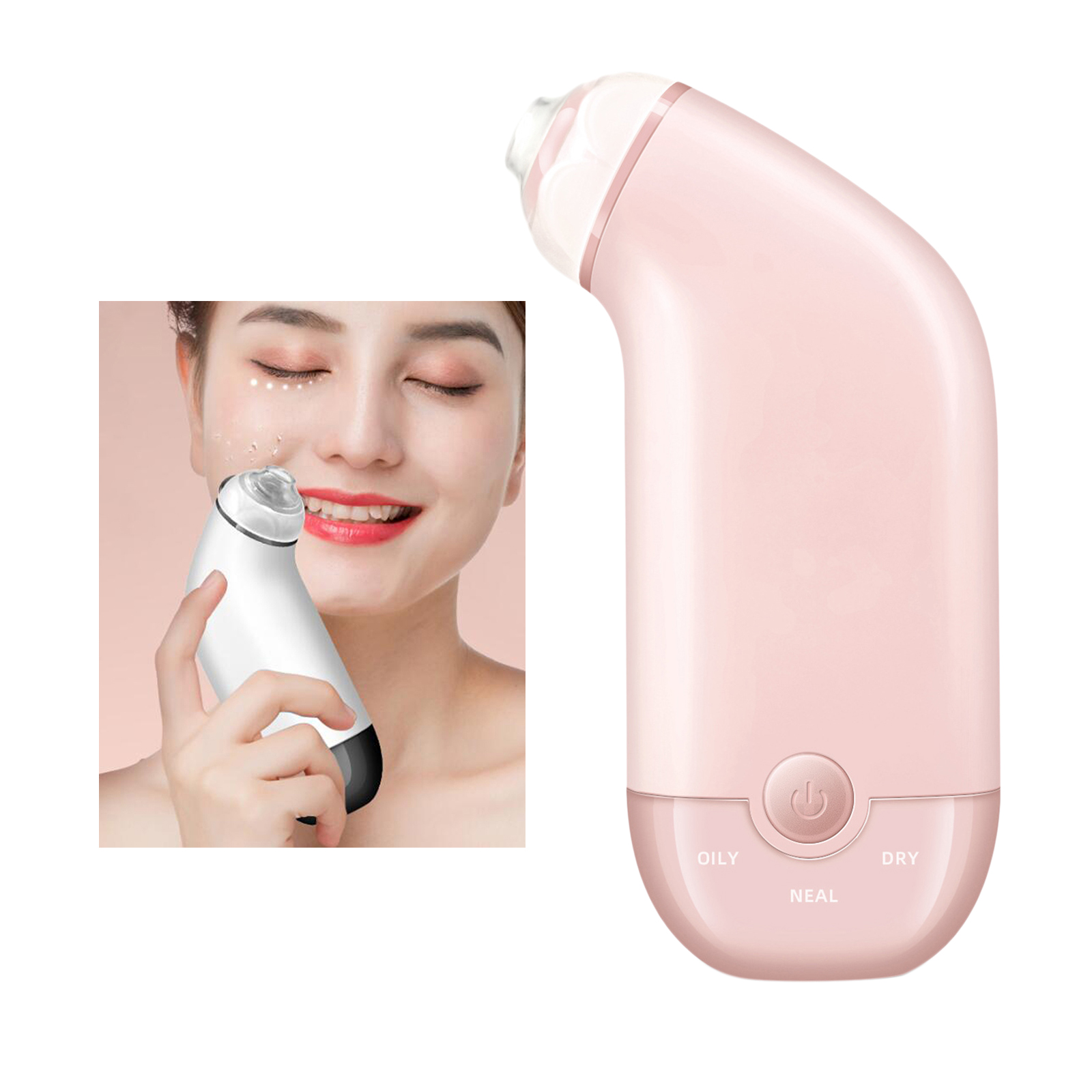 Blackhead Remover Suction Vacuum Acne Whitehead Cleaner Cordless USB Rechargeable Pimple Sucker Beauty Device with 3 Probes