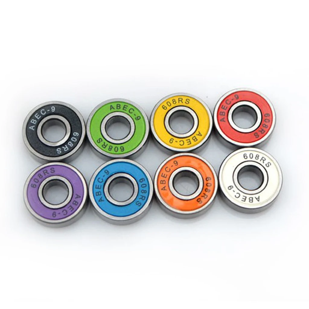 8Pcs ABEC-9 608 2RS Wheel bearing Skateboard Stunt Scooter Inline Roller Skate