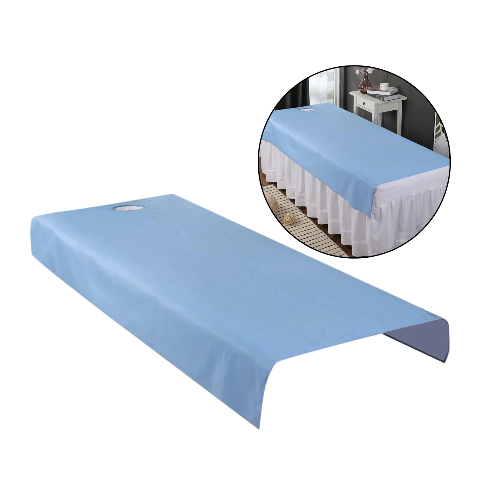 Beauty Massage Bed Sheets with Hole, Waterproof and Anti-oil Soft Salon Spa Bed Cover Protector