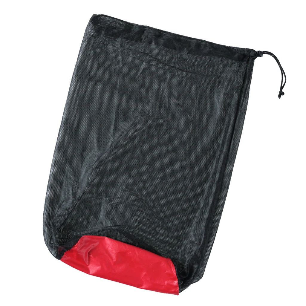 Ultralight Drawstring Mesh Stuff Sack Bag for Tavel Camping Sports Black