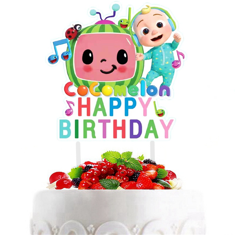Cocomelon Cake Topper Birthday Cake Decoration For 1st First Baby Birthday Party Supplies Boys Girls Gifts Baby Shower Favors Cake Decorating Supplies Aliexpress