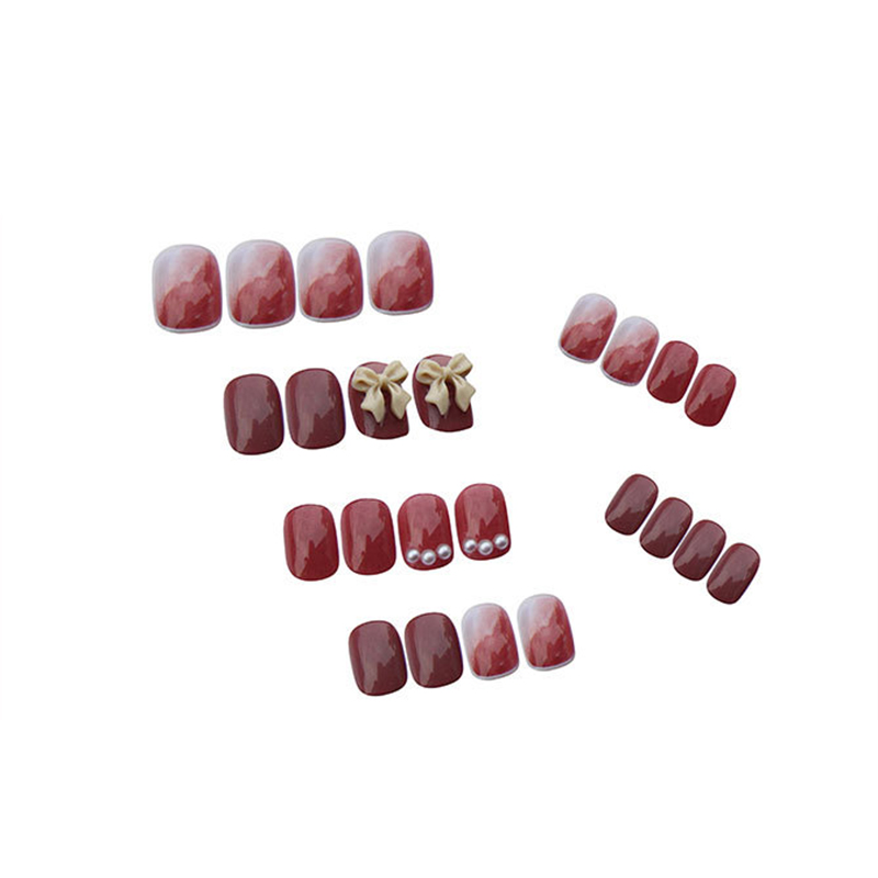 Pasta de Feijão Peças com Cola Atacado Unhas Falsas Borboleta Diamante Blooming Cor Wearable Prego Destacável Adesivo 24 m3 6 Cheap Unhas postiças