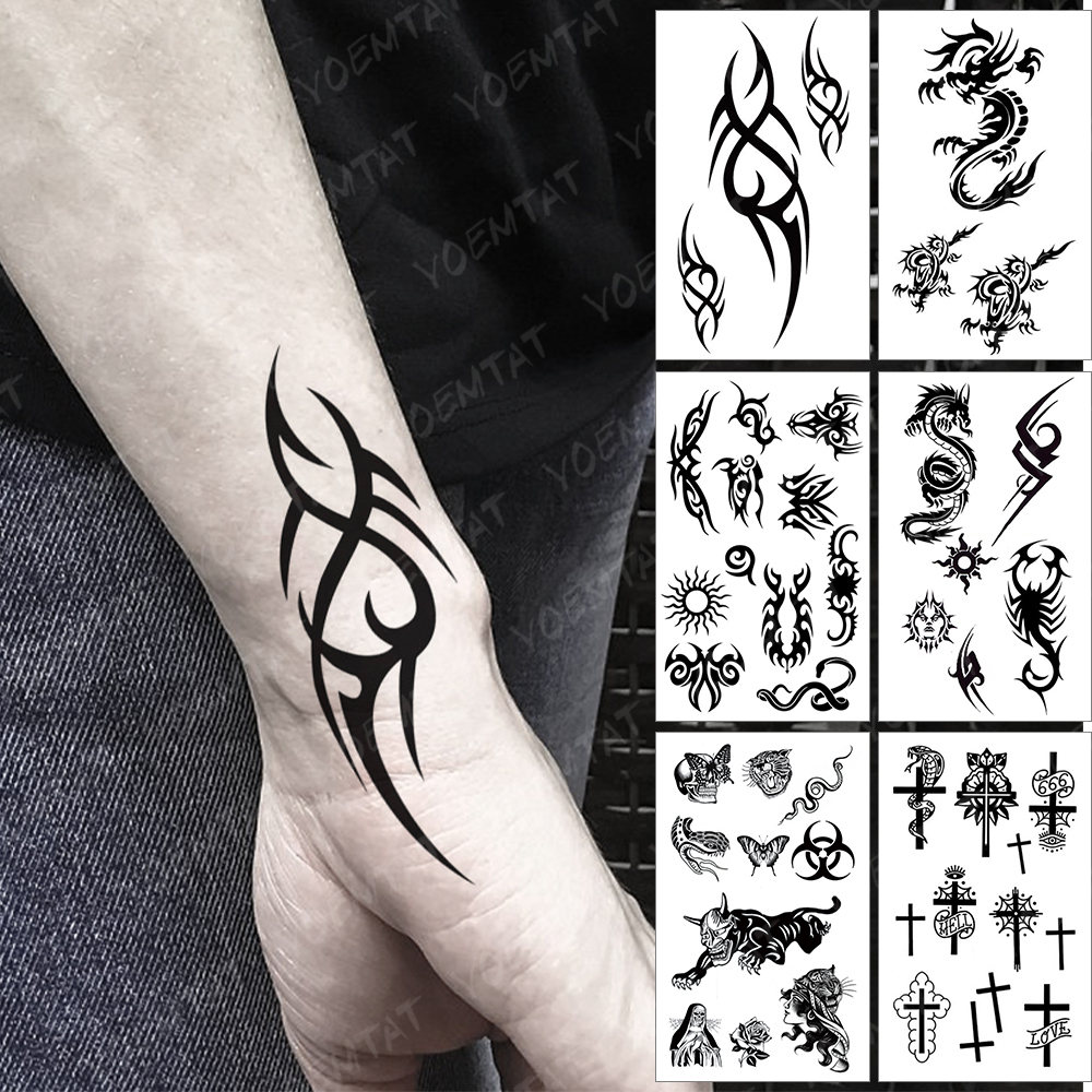 Best of Waterproof Temporary Tattoo Sticker Dark Dragon Flash Tatoo Maori Tribal Totem Arm Wrist Fake Tatto For Body Art Women Men Reviews & Tips