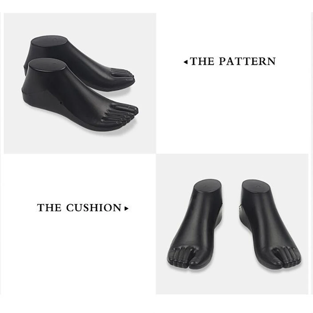 1 Pair Female Feet Mannequin Model For Foot Thong Style Sandal Shoe Sock Display Black
