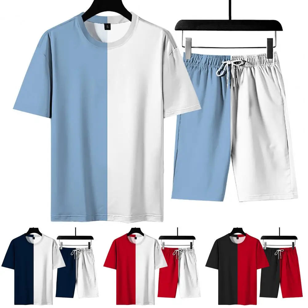 mens pjs sale Plus Size Summer Men Sport Suit Printed Two-piece Casual Loose Homewear Suit Fitness Male Set Casual Loose Fashion Pajama Sets best silk pajamas