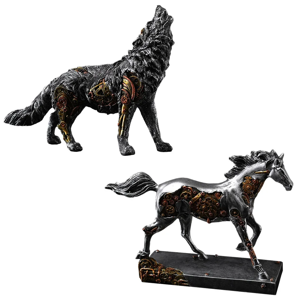 Home Decor Crafts Miniature Animal Figurine Resin Animal Sculpture Ornament