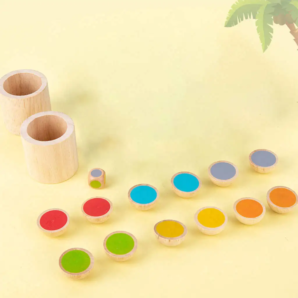 Wood Memory Shaking Chess Toy Memory Training Color Memory Montessori Toys for Toddlers Kids