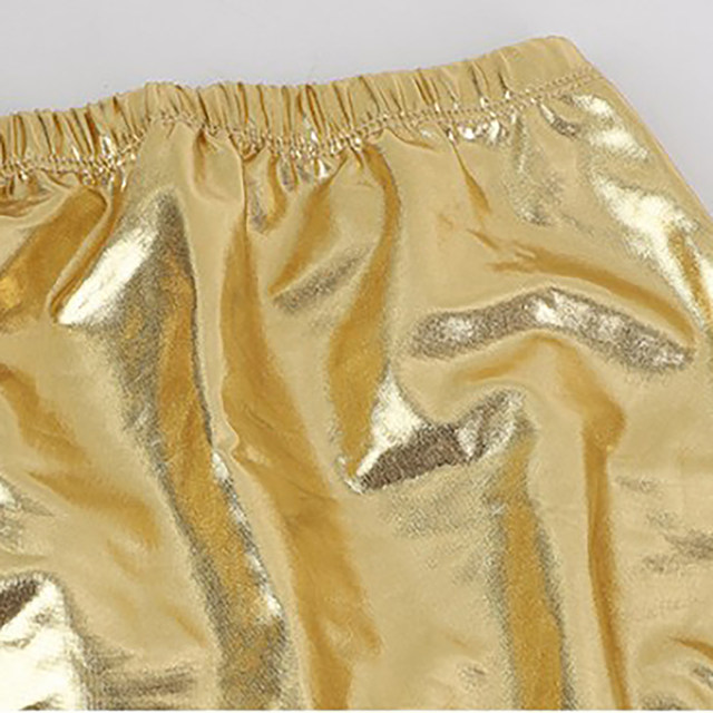 Women Shiny Metallic Solid Color Panties Pole Dance Ladies Elastic  Waistband Underwear Sport