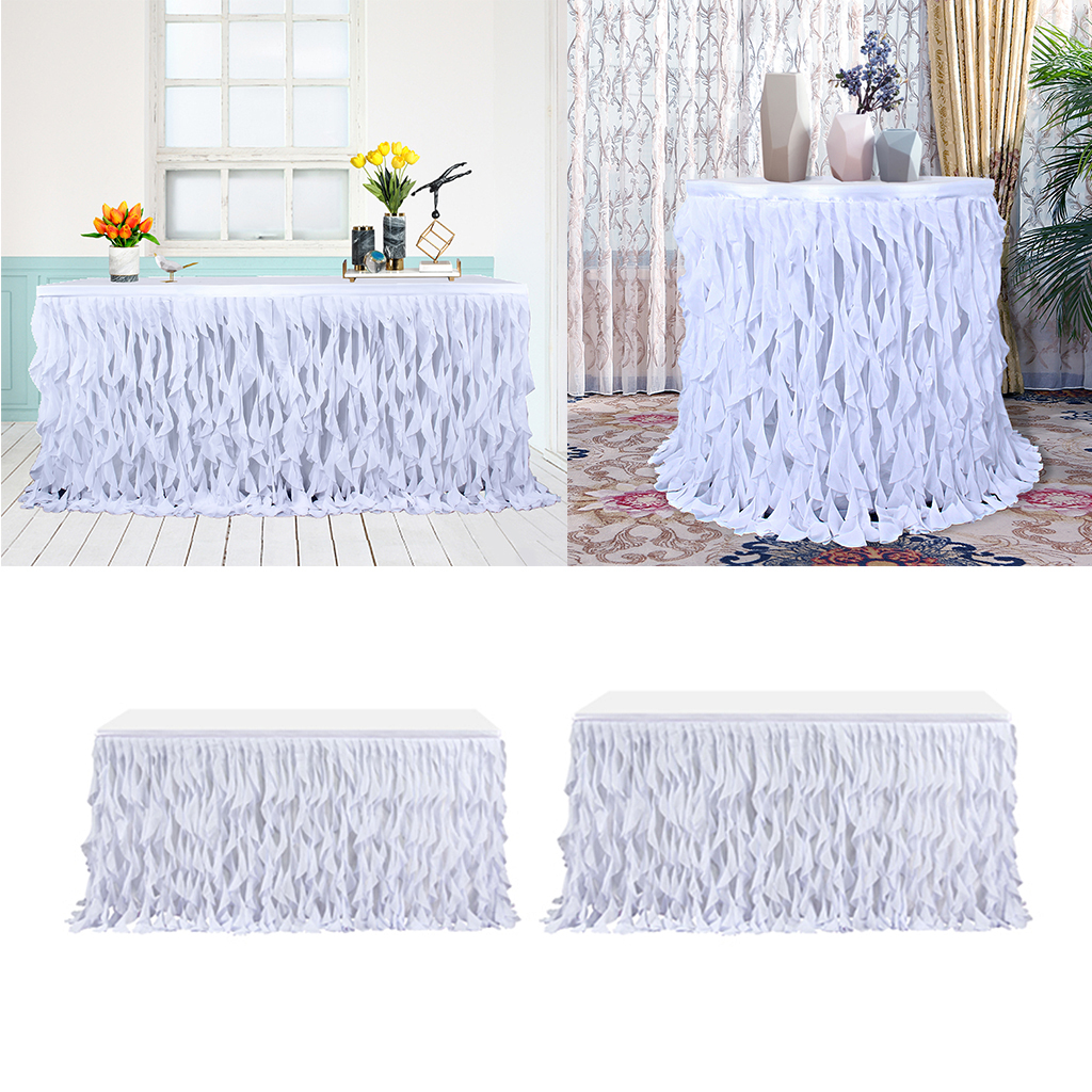 Handmade White Tutu Table Skirt Tableware Cover for Wedding Baby Shower Birthday Party Decor Home Kitchen Ornament