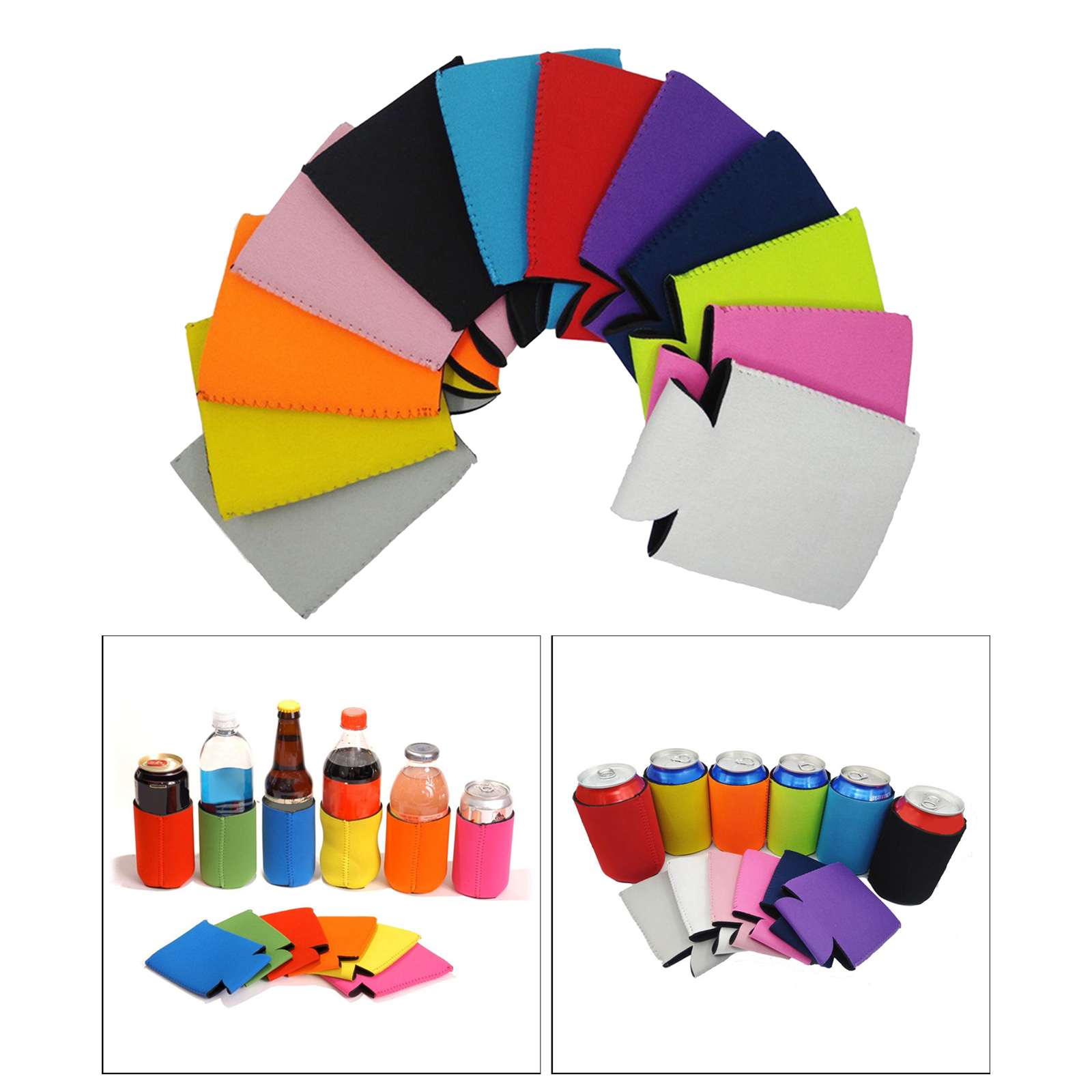 10Pcs Blank Can Cooler Sleeves Plain Soft Insulated Blanks for Soda, Beer, Water Bottles,HTV Vinyl Projects,Wedding Favors,Gifts