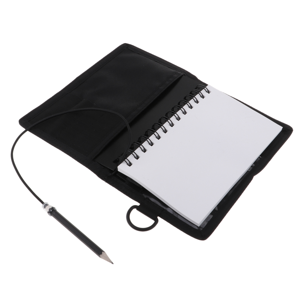Underwater Writing Slate 20 x 12.5cm/7.87 x 4.92inch with Pencil Clip Elastic Strap for Scuba Diving Snorkeling