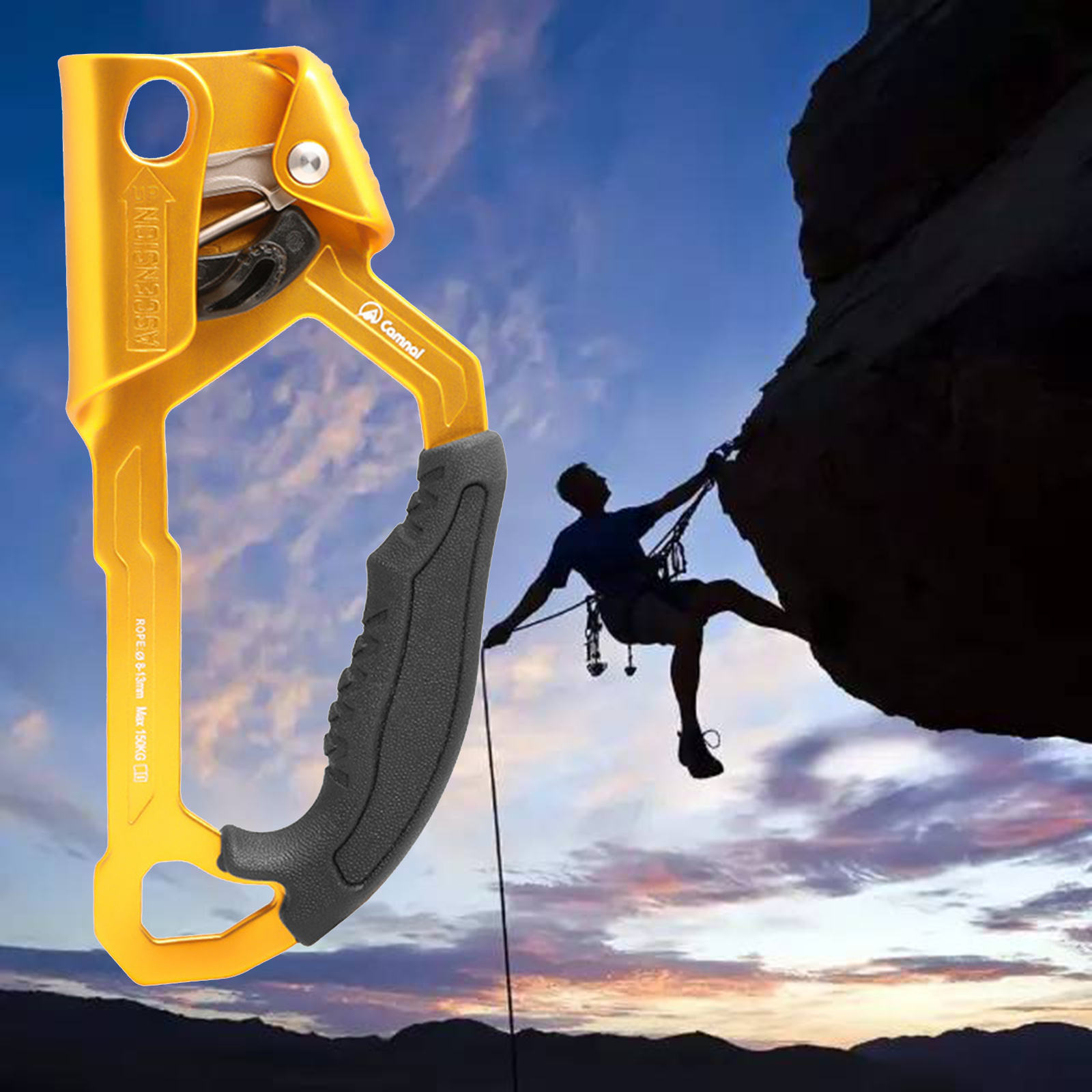 Handle Ascender Aviation Aluminum Tree Climbing Pulley Caving for Outdoor