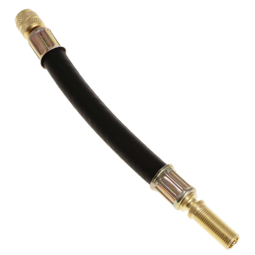 Truck RV Dual Flexible Tire Wheel Valve Extension Adaptor with Metal Cap