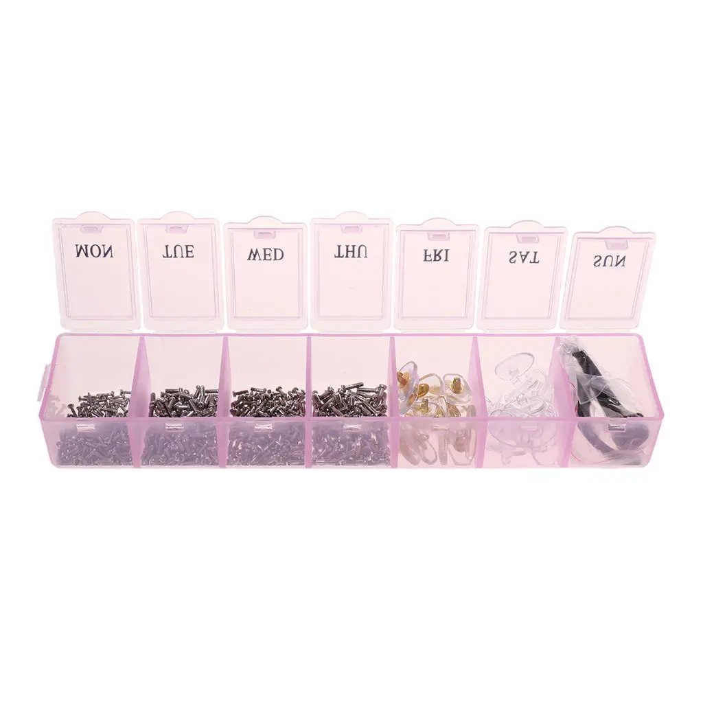 DIY Component Screws Nose Pads Storage Box Case for Eyeglasses Sunglasses