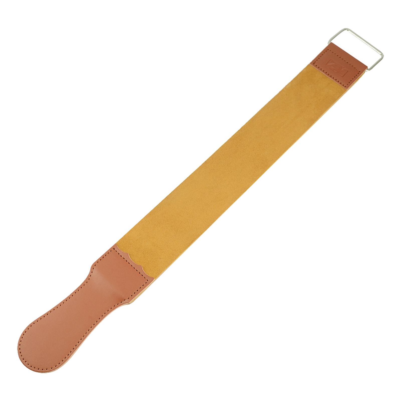 Straight Razor Strop Tension Handle Suede Side Double Layer Sharpening Strap for Shaver
