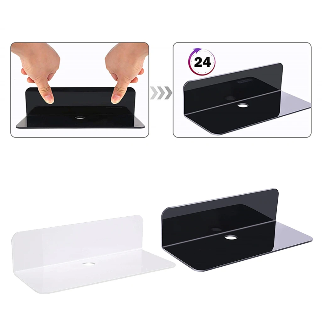 Damage-Free Acrylic Floating Wall Rack Stick-On for Smart Speaker Video Cams