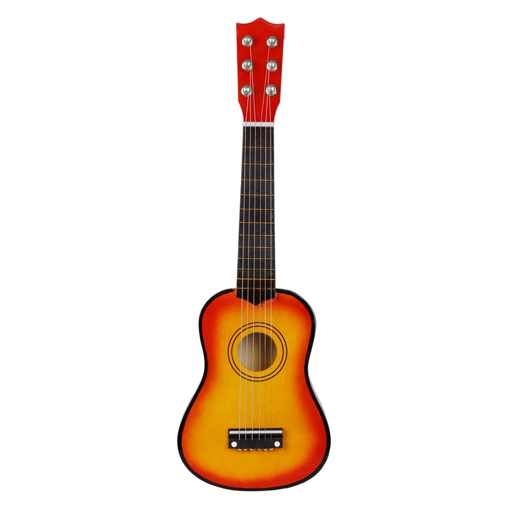 1 Set 21'' 6 Strings Acoustic Guitar Mini String Instrument Kids Toys Gift