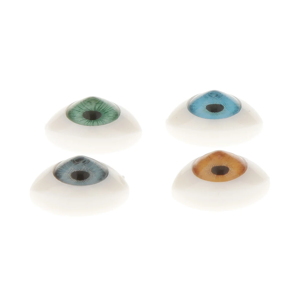 4 Pairs Oval Flat Back Plastic Eyes 5mm/6mm/7mm/8mm/9mm Iris for Porcelain or Reborn Dolls Making DIY Supplies