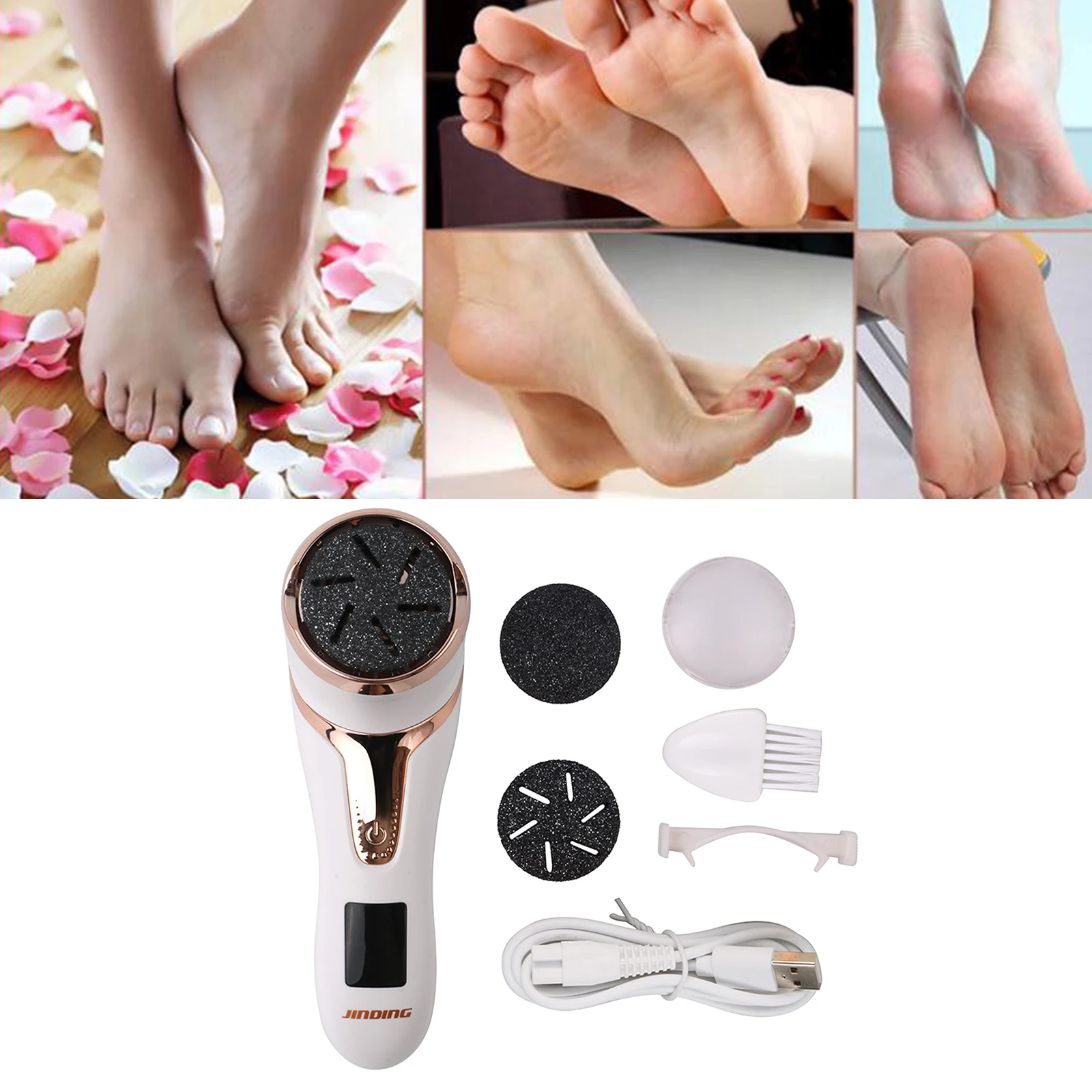 Electric Feet Callus Removers Rechargeable Portable Electronic Foot File Rechargeable Pedicure Tools Foot Scrubber Scraper