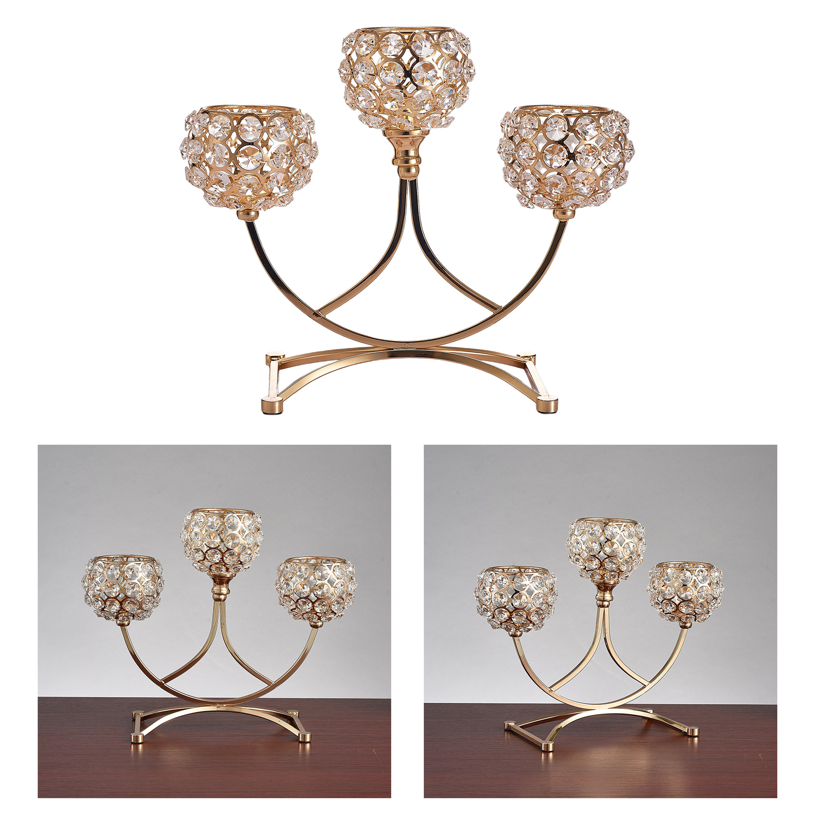 Modern Candle Holder 3-Arm Candelabra Wedding Party Centerpiece Ornaments