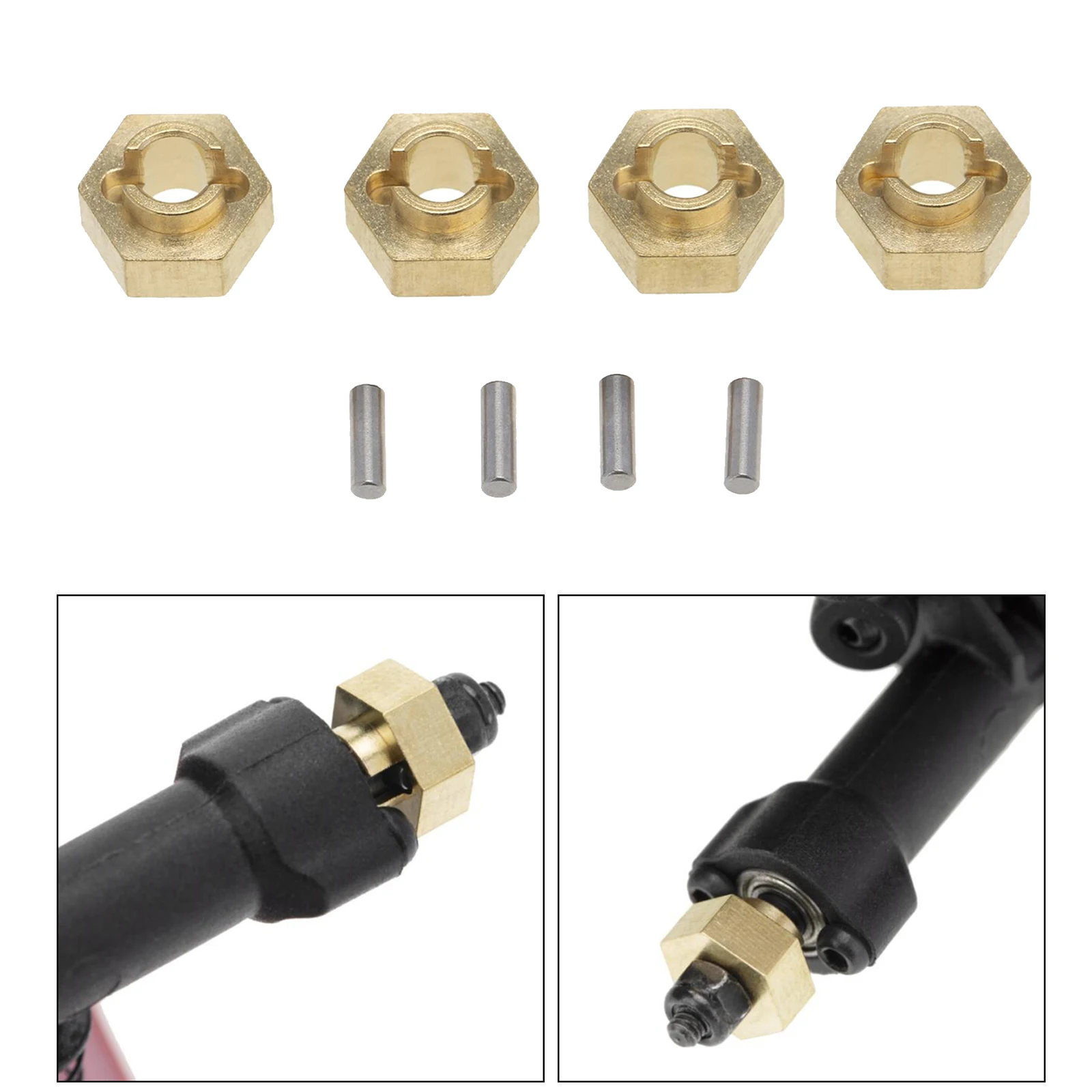 Details about   4X Wheel Hex Hub Adapter & Pins for 1/24 SCX24 AXI00002 RC Crawler Car