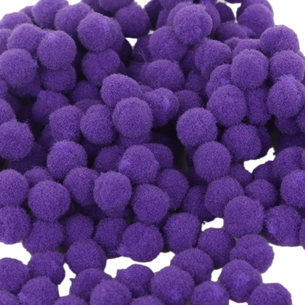 Mini Craft Pom Poms - 100 / Pack,  & Vibrant, 18mm / 0.7inch Pea Size, 9