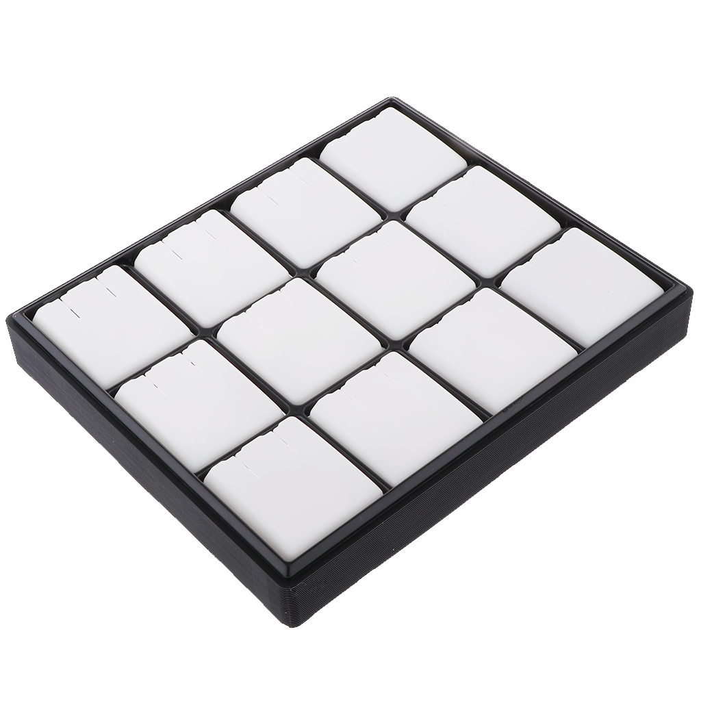 Plastic Jewelry Box Case Earrings Ring Display Tray With EVA Insert Card 18 x 21 x 4cm