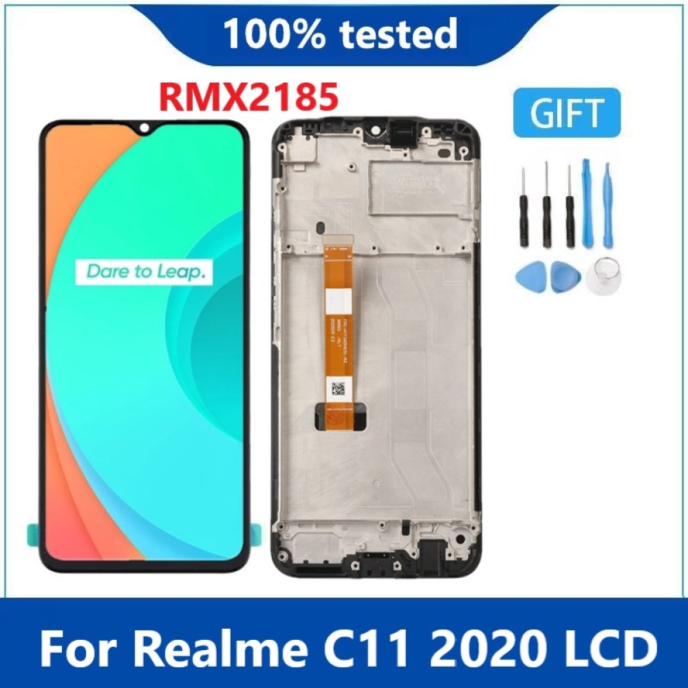 ЖК-дисплей 6,5 дюйма для Realme C11 RMX2185, ЖК-дисплей с дигитайзером,  экран для замены для OPPO Realme C11 C 11 с рамкой | AliExpress